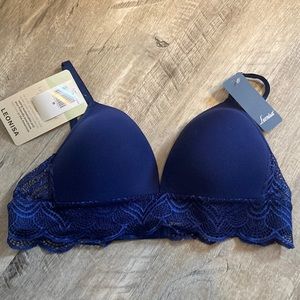 Leonisa blue Lace Bralette Bra NWT Sz medium
